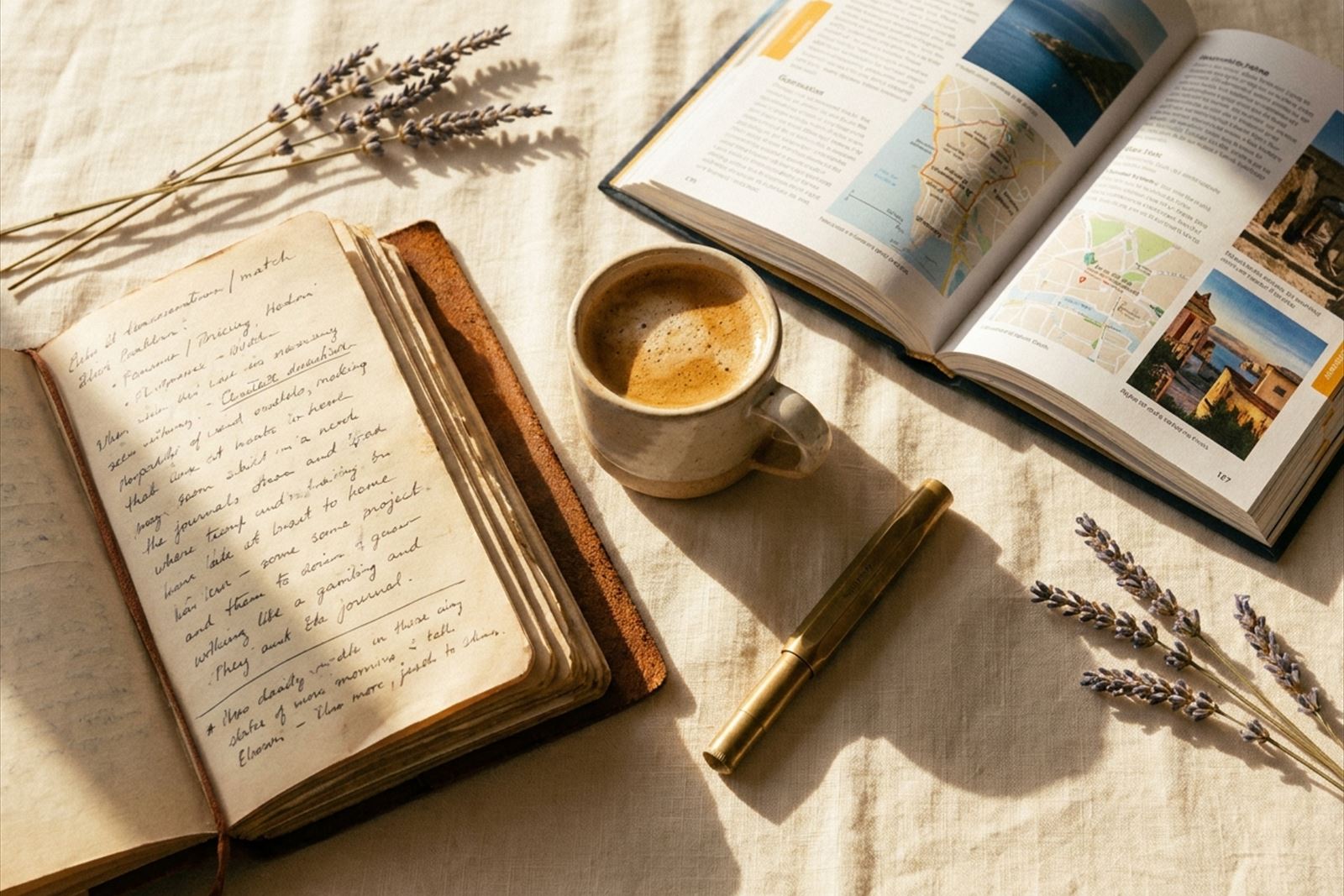 Guest writing in a travel notebook